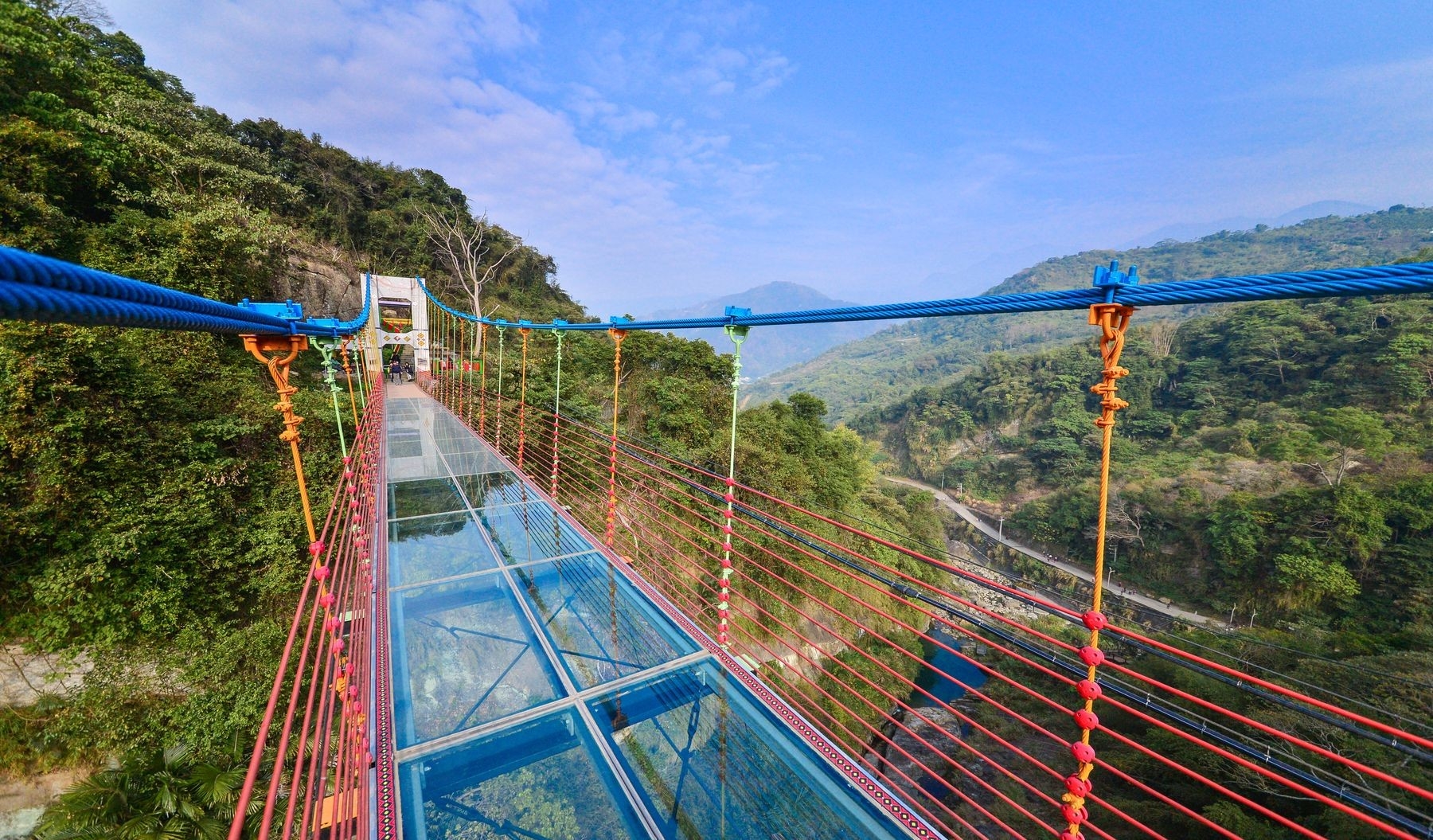 The transparent bridge at Ping-Lai Scenic Area