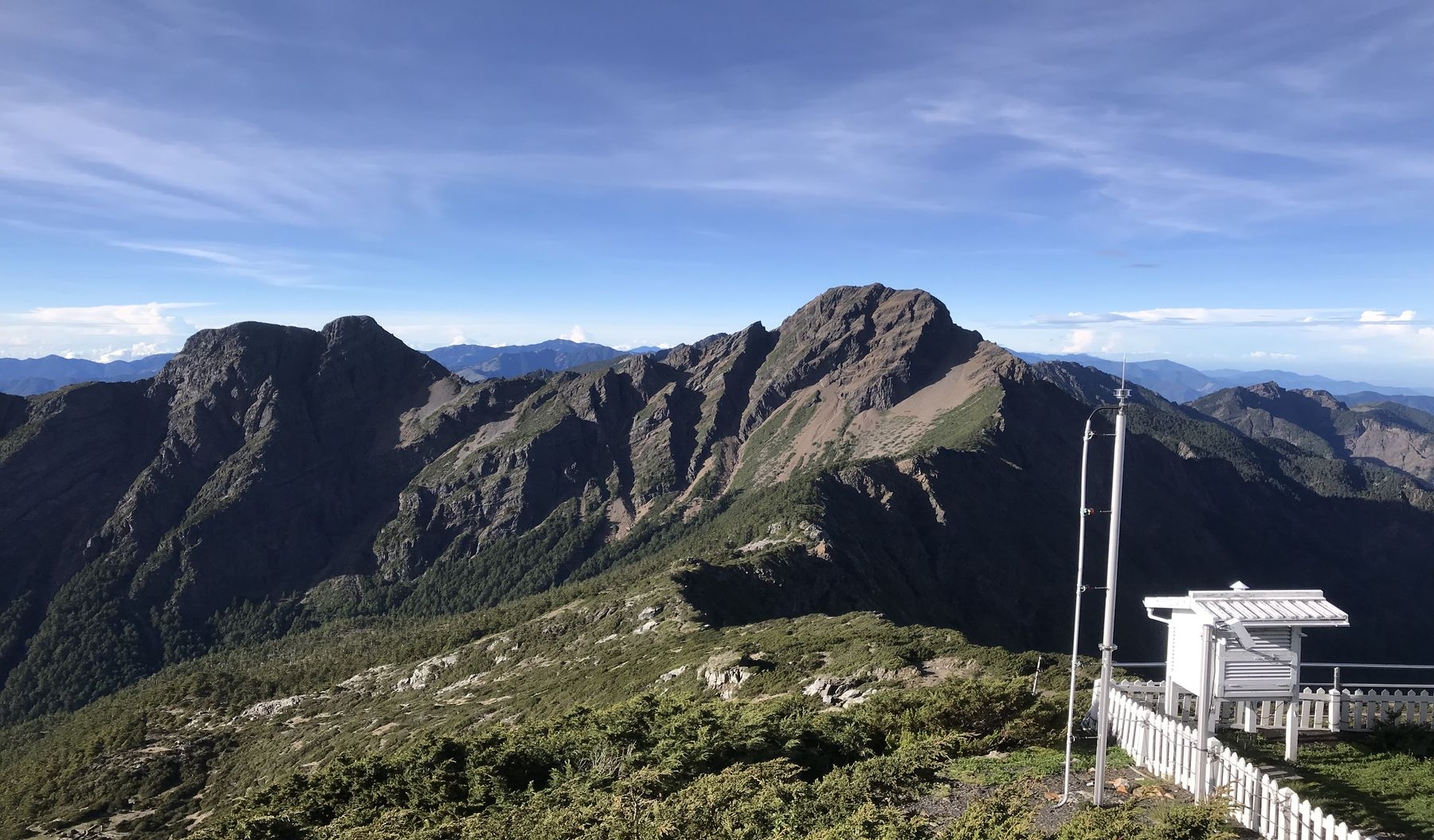 玉山群峰には玉山主峰, 北峰氣象站